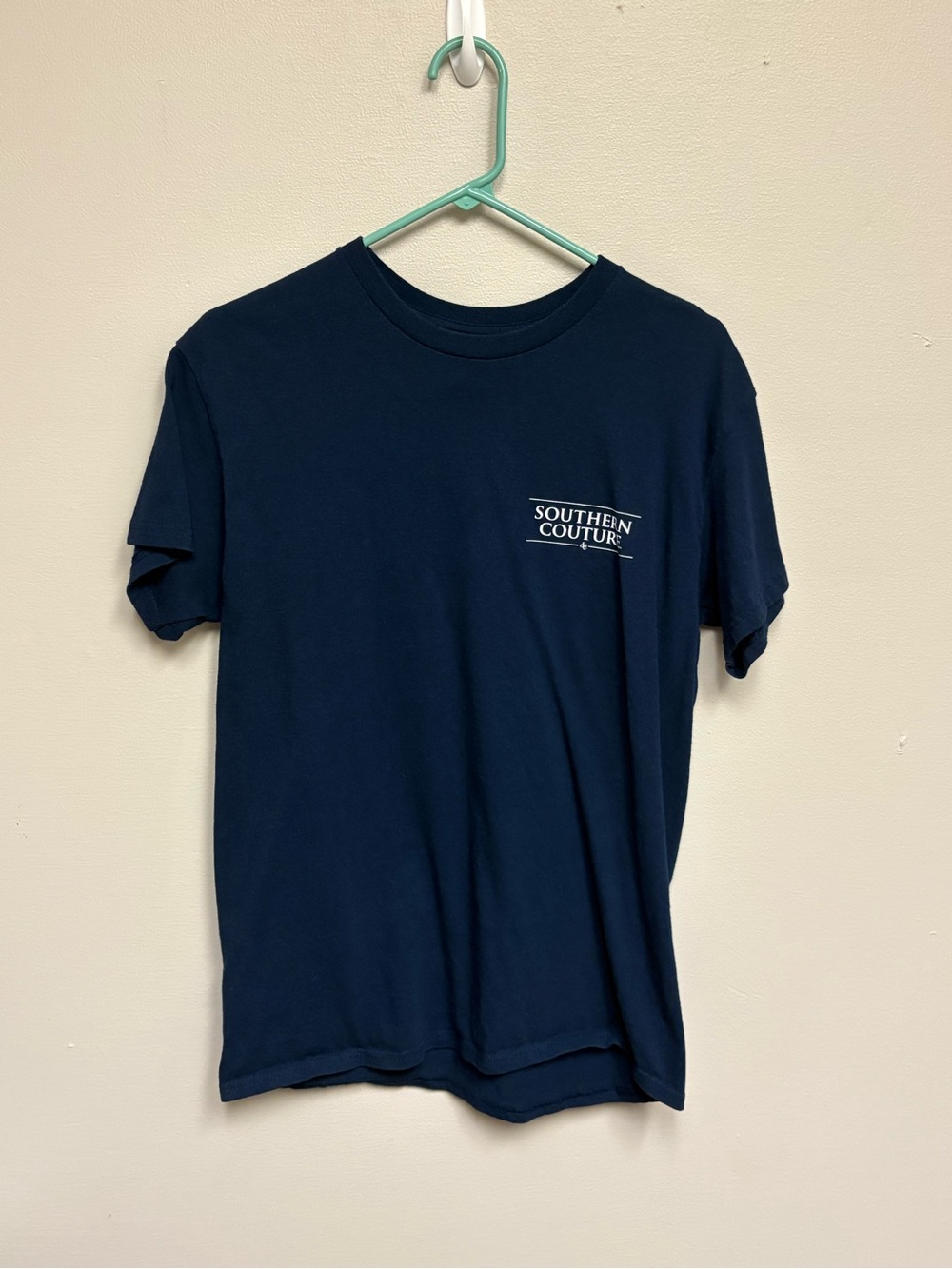 Southern Couture Women's Navy Blue Christmas O Holy Night Shirt Size M.